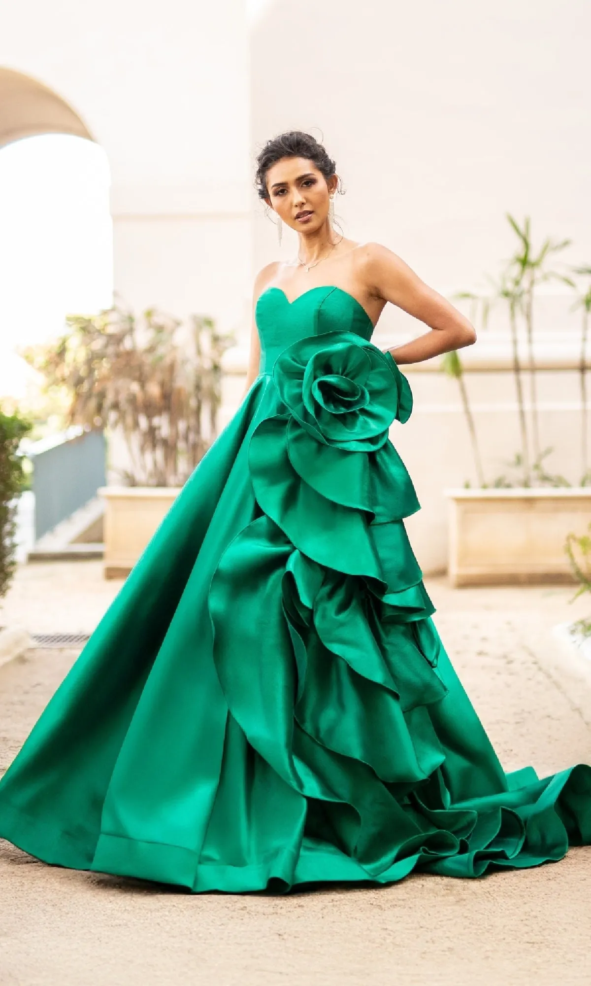 Strapless Prom Ball Gown: Amelia Couture SU085 sold by PromGirl