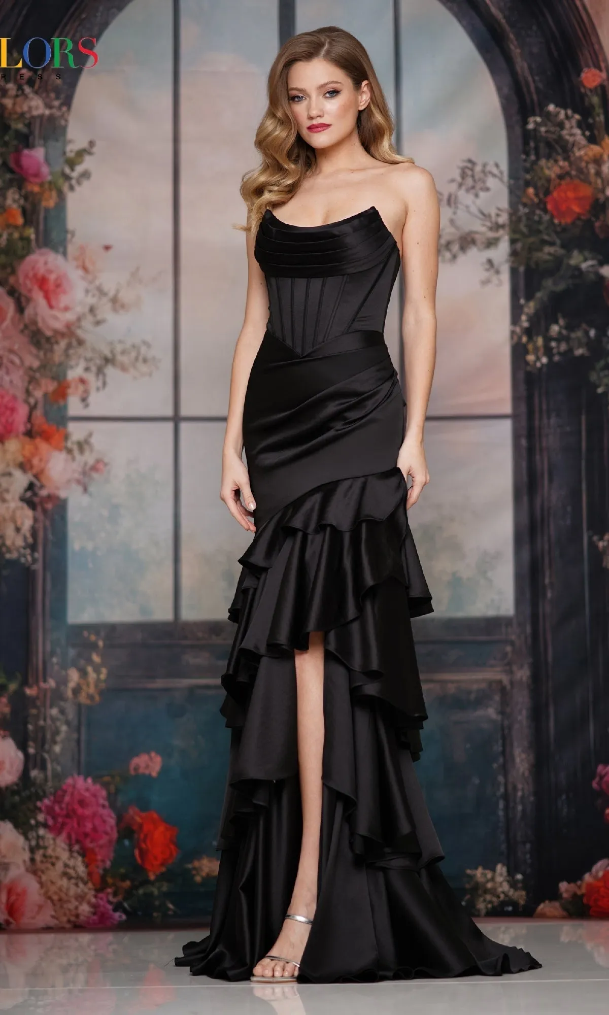 Strapless Long Tiered Prom Gown: Colors Dress 3823 sold by PromGirl product image thumbnail 4