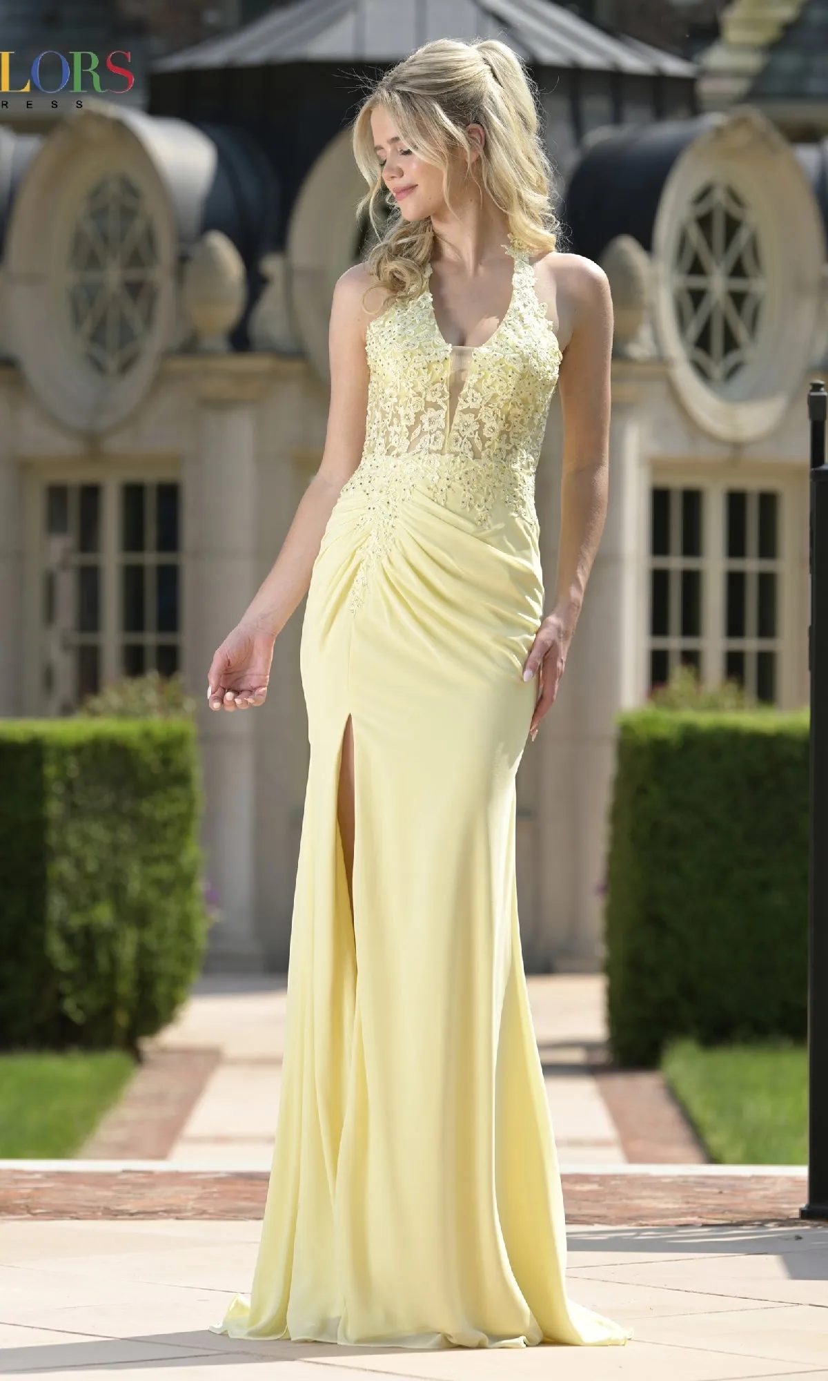 Tight Long Halter Prom Dress: Colors Dress 3821 sold by PromGirl product image thumbnail 3