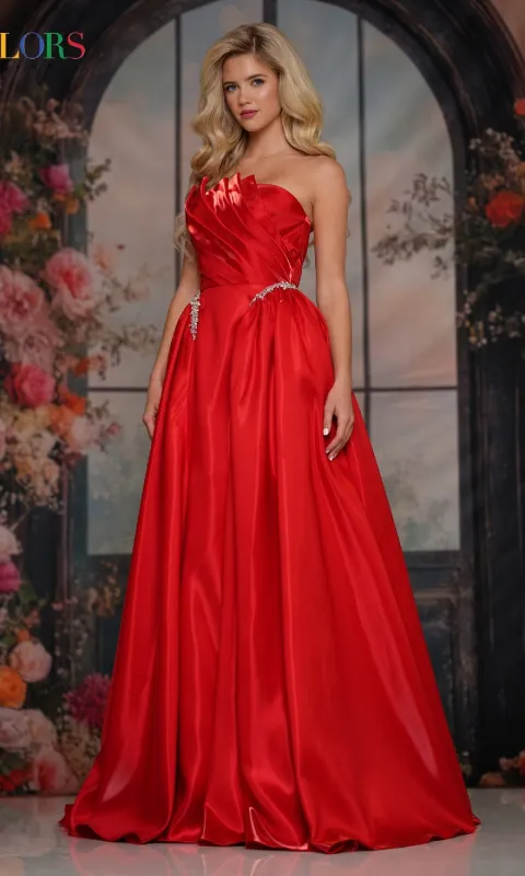 Strapless A-Line Prom Ball Gown: Colors Dress 3845 made by PromGirl