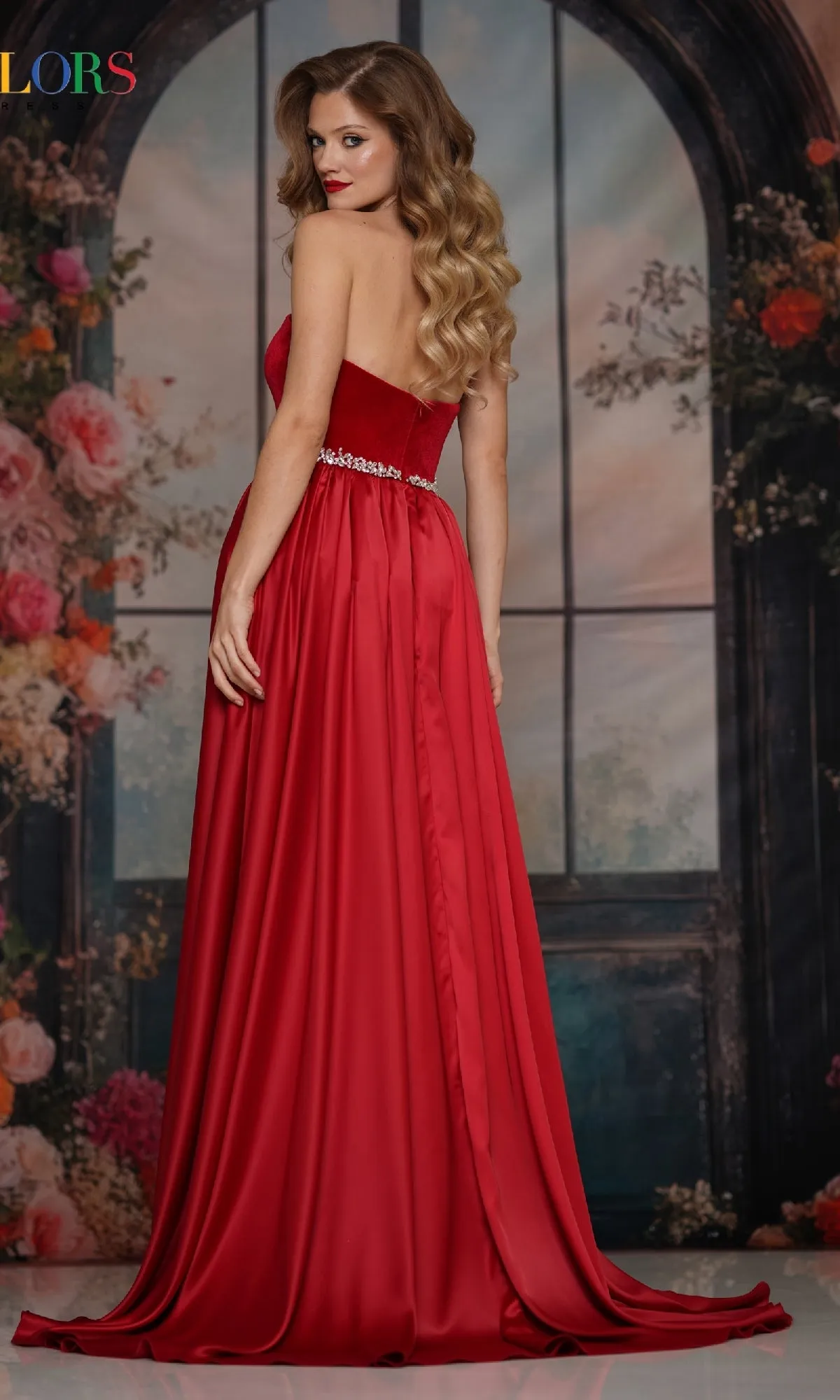 Strapless Velvet Prom Gown: Colors Dress 3861 sold by PromGirl product image thumbnail 2