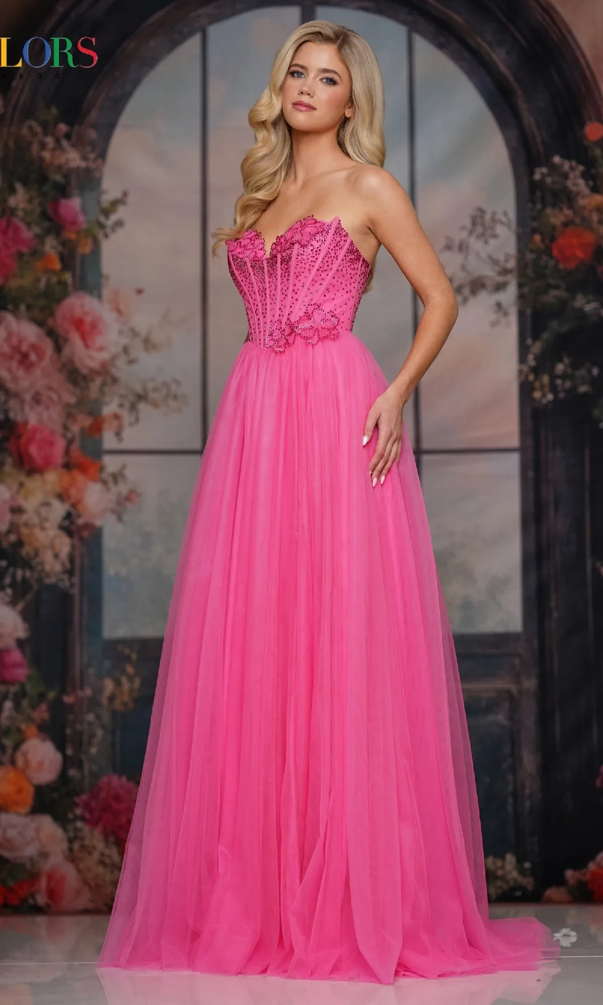 Strapless Long Corset Prom Gown: Colors Dress 3797 sold by PromGirl product image thumbnail 4