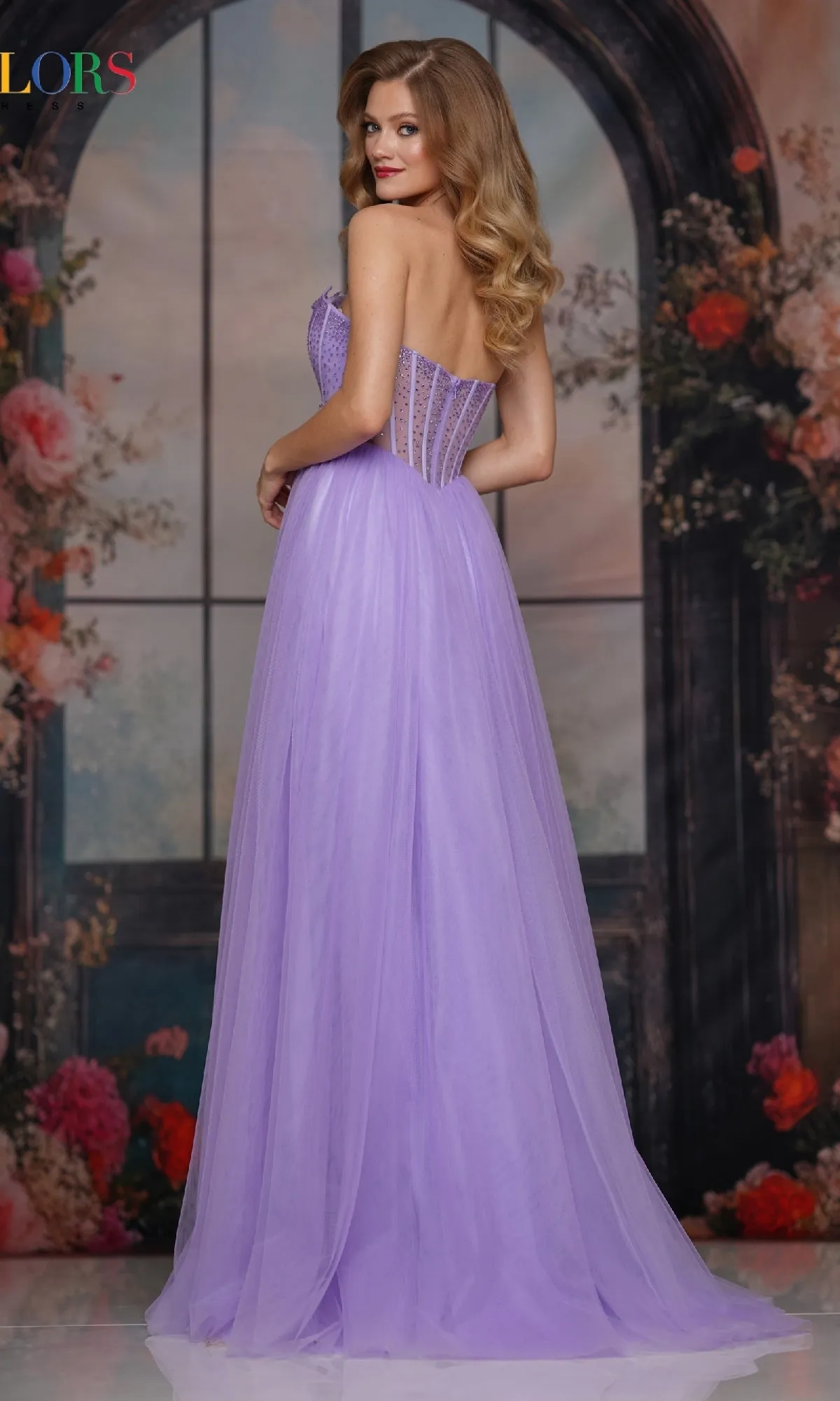 Strapless Long Corset Prom Gown: Colors Dress 3797 sold by PromGirl product image thumbnail 2