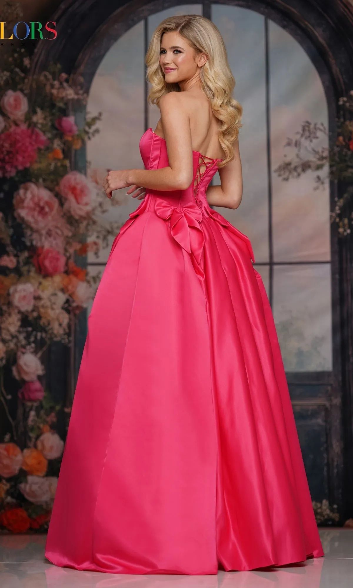 Bow-Front Long Prom Ball Gown: Colors Dress 3739 sold by PromGirl product image thumbnail 2