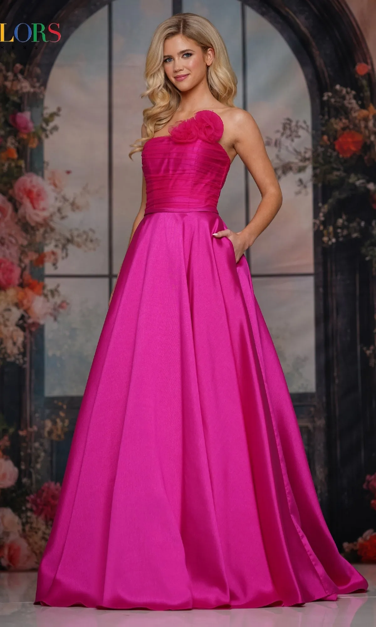 Strapless Long A-Line Prom Dress: Colors Dress 3737 sold by PromGirl