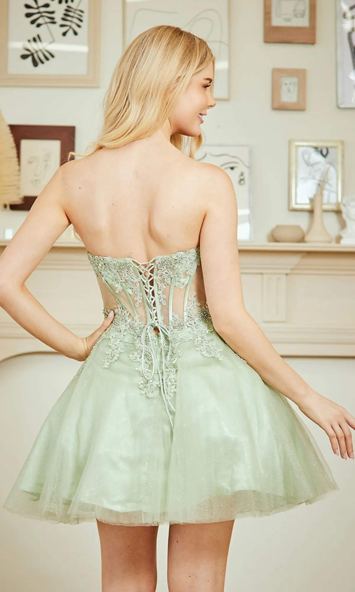 Strapless Short Party Dress: Amelia Couture 9083S sold by PromGirl product image thumbnail 2