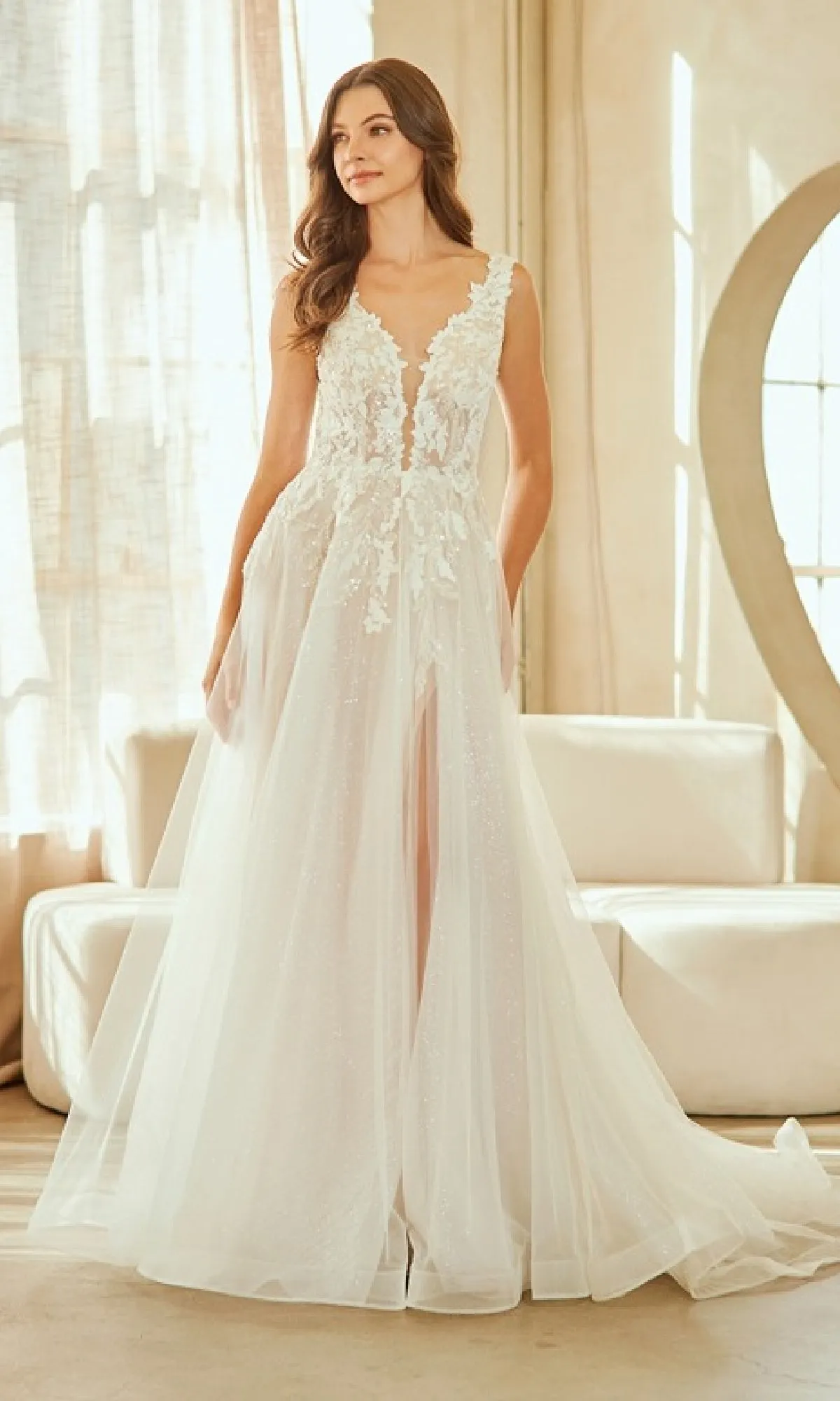 Long Wedding Dress: Amelia Couture 2140 sold by PromGirl