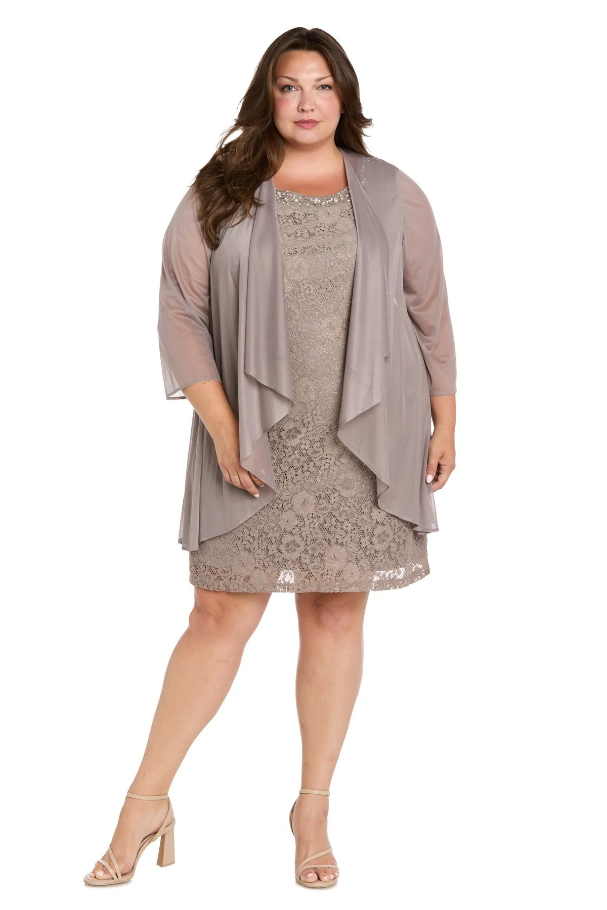 Plus-Size Short Jacket Dress: R&M Richards 3594W sold by PromGirl