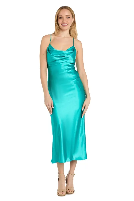 Satin Semi-Formal Midi Dress: Morgan 10248 sold by PromGirl