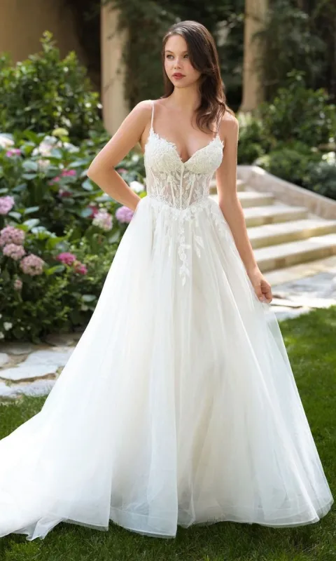 Long Wedding Dress: Andrea and Leo WL087 sold by PromGirl