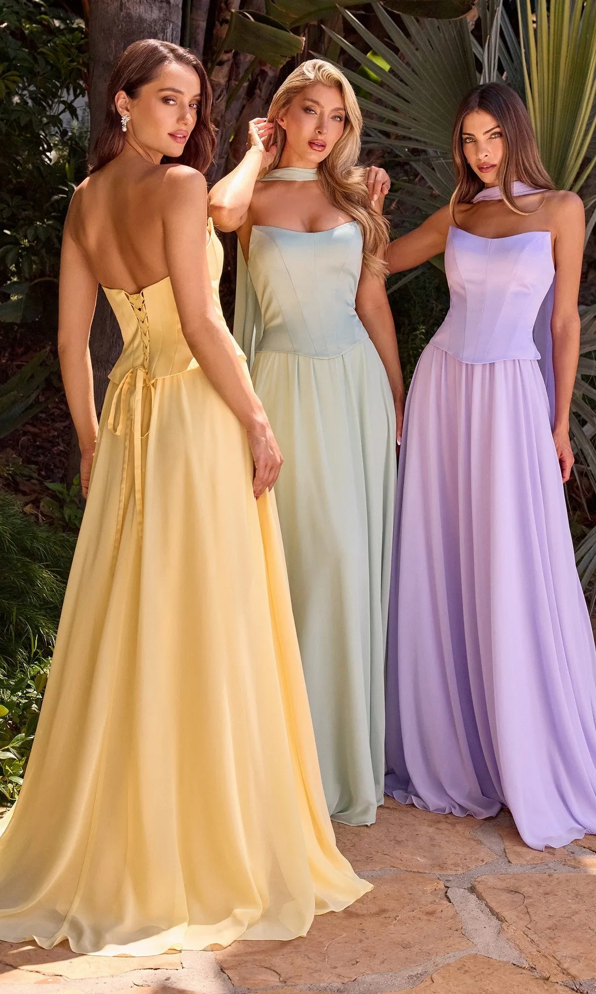 Strapless Long Corset Prom Dress: Ladivine CD386 sold by PromGirl product image thumbnail 2