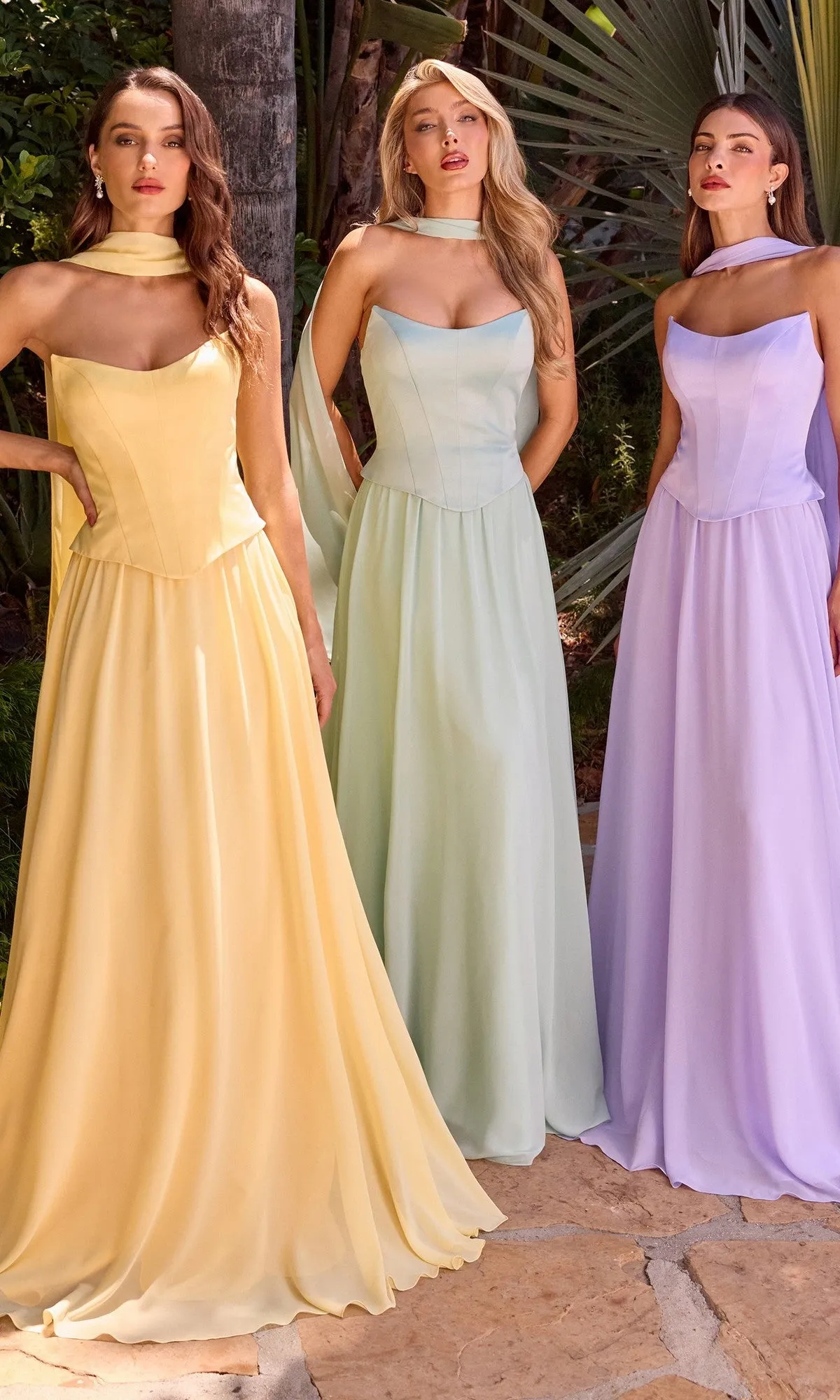 Strapless Long Corset Prom Dress: Ladivine CD386 sold by PromGirl