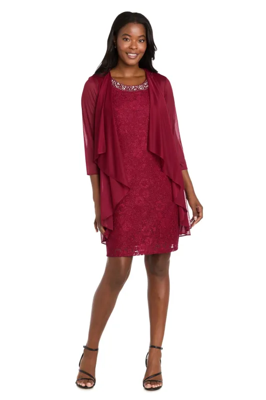 Short Semi-Formal Jacket Dress: R&M Richards 3594 made by R&M Richards