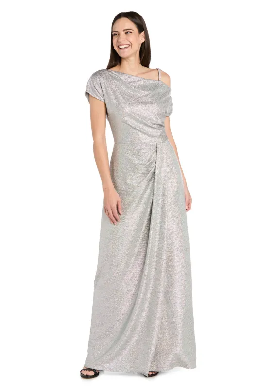 Petite Silver Formal Dress: R&M Richards 3758P sold by PromGirl
