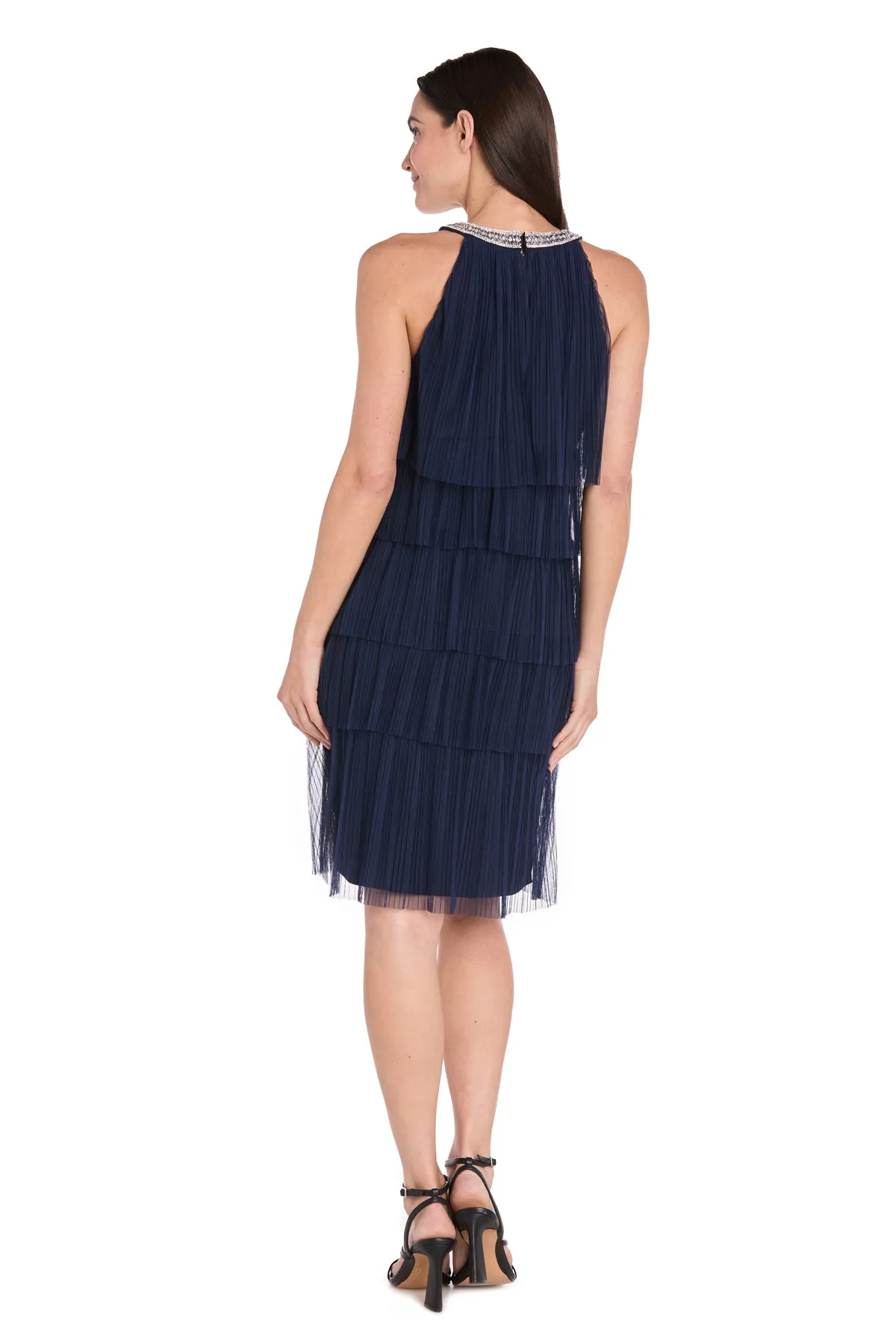 Short Navy Blue Cocktail Dress: R&M Richards 3744 sold by PromGirl product image thumbnail 2