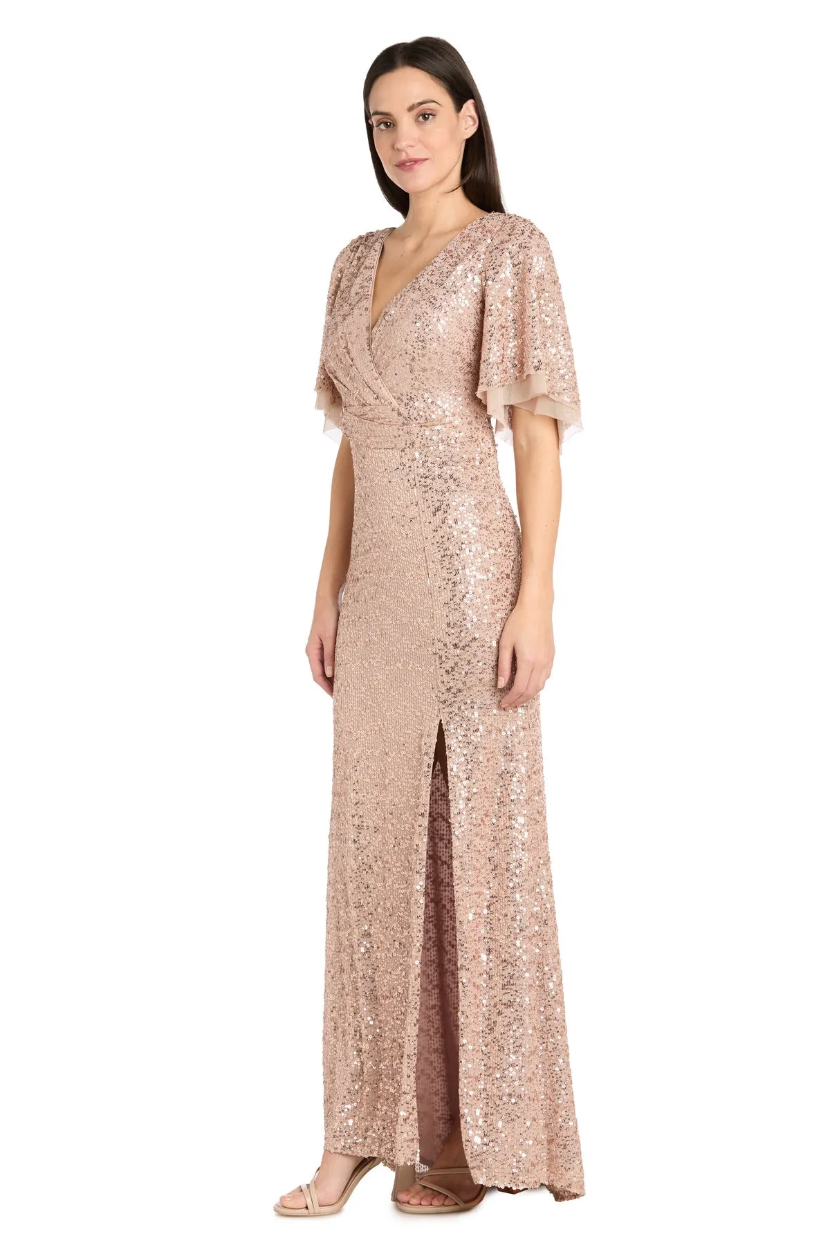 Rose Gold Sequin Formal Dress: R&M Richards 1011 sold by PromGirl product image thumbnail 4