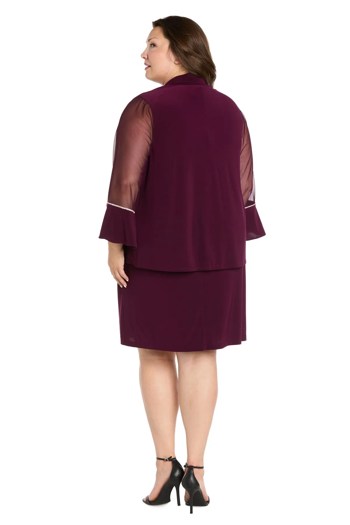 Short Plus-Size Jacket Party Dress: R&M Richards 3747W sold by PromGirl product image thumbnail 2