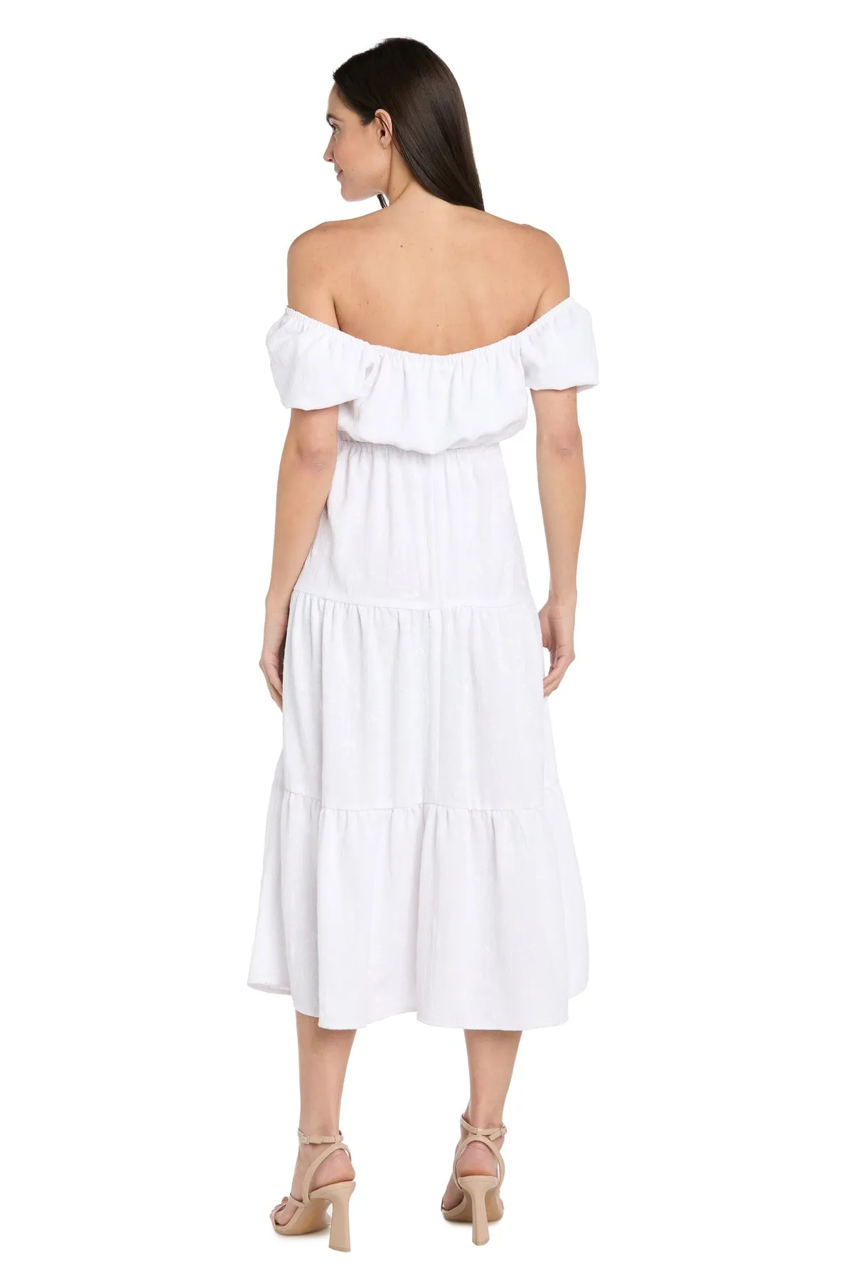 Tea-Length White Party Dress: R&M Richards 6669 sold by PromGirl product image thumbnail 2
