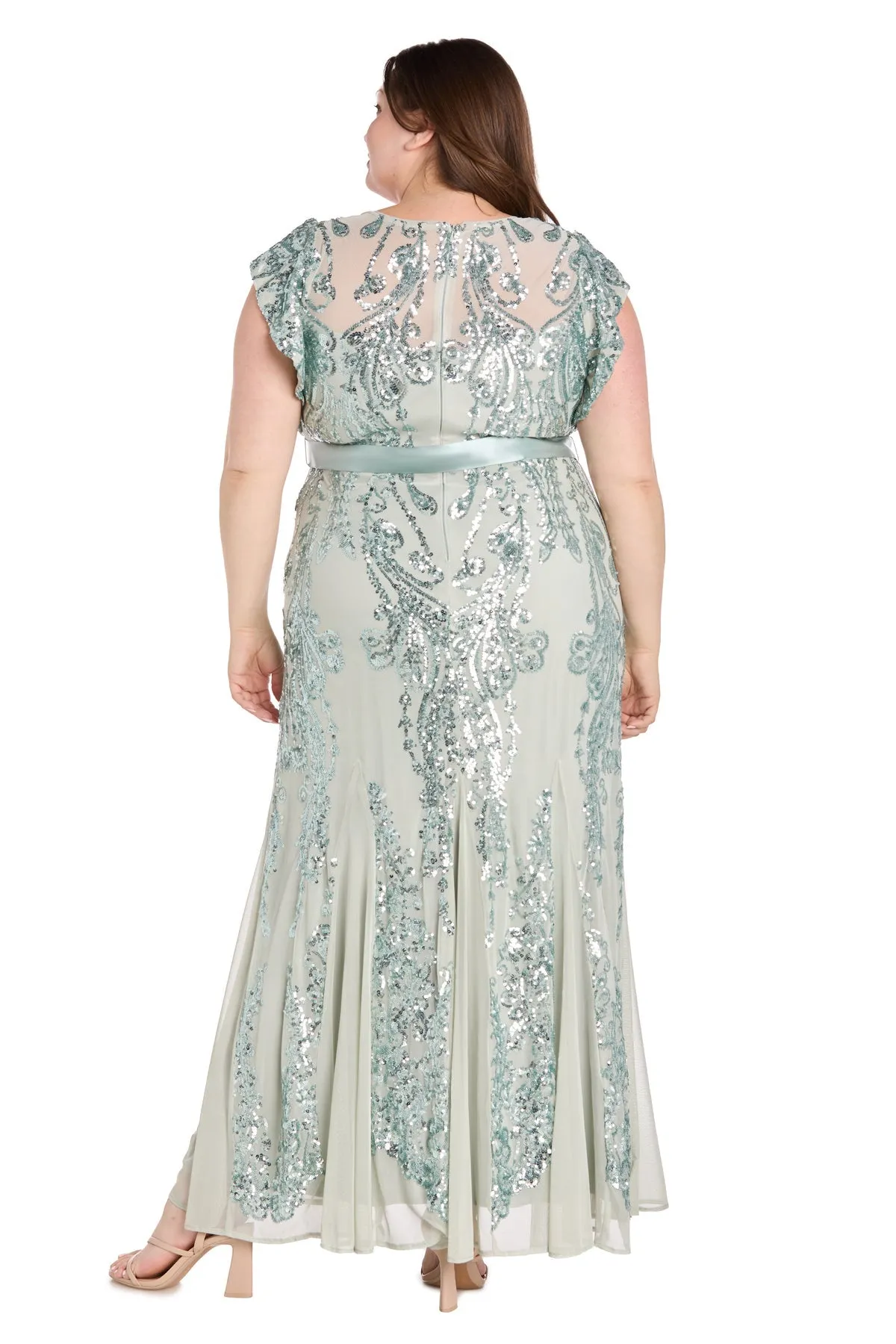 Plus-Size Sage Green Formal Dress: R&M Richards 3465W sold by PromGirl product image thumbnail 2