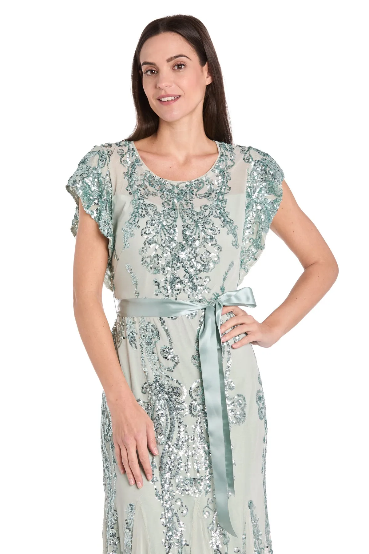 Petite Long Sage Formal Dress: R&M Richards 3465P sold by PromGirl product image thumbnail 3