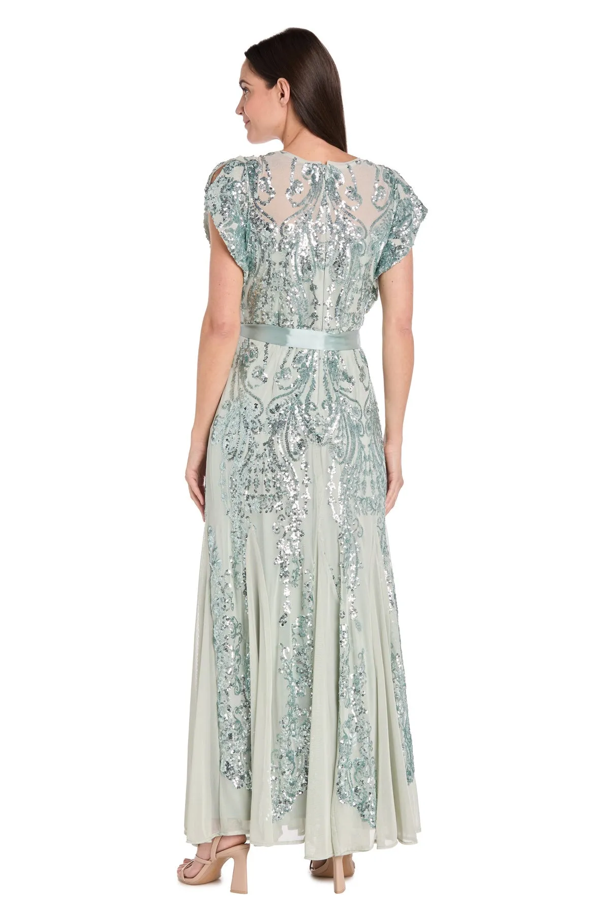 Petite Long Sage Formal Dress: R&M Richards 3465P sold by PromGirl product image thumbnail 2