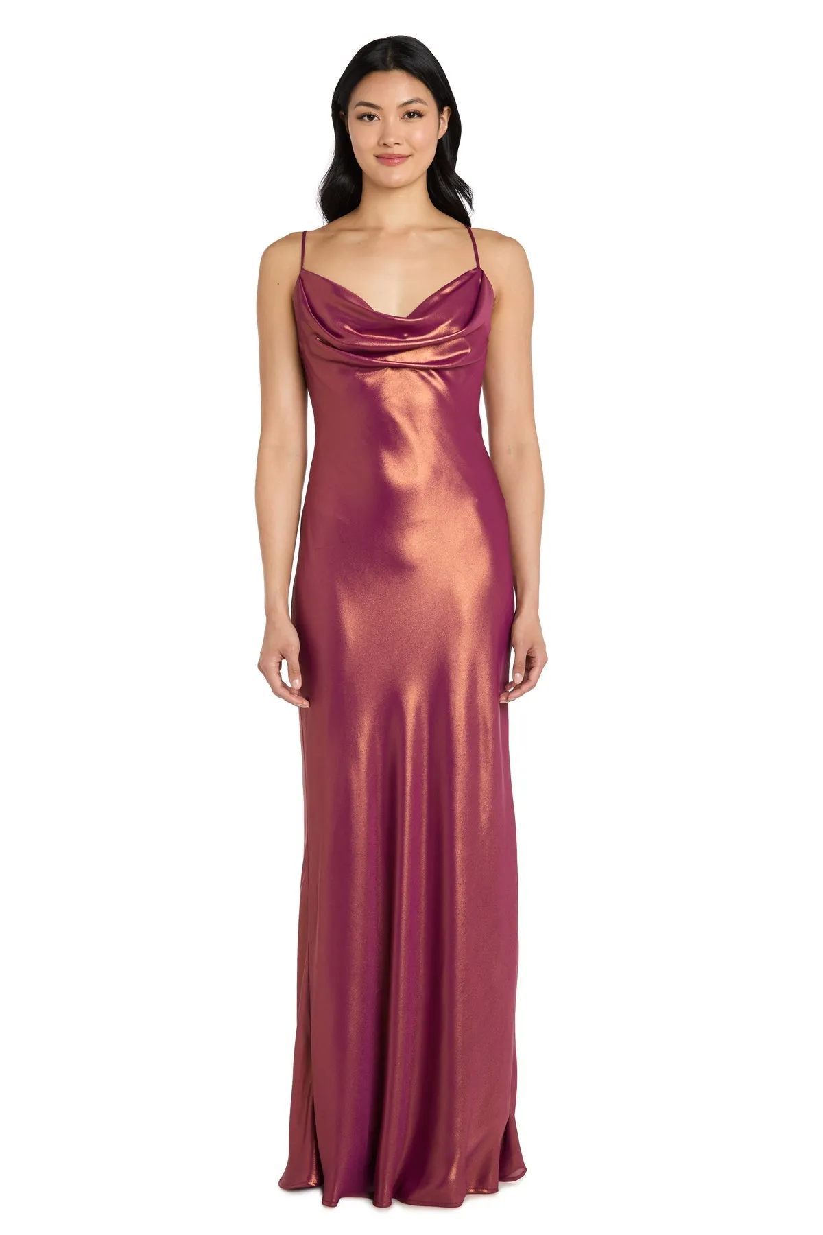 Cowl-Neck Long Satin Formal Dress: Morgan 14010 sold by PromGirl product image thumbnail 4