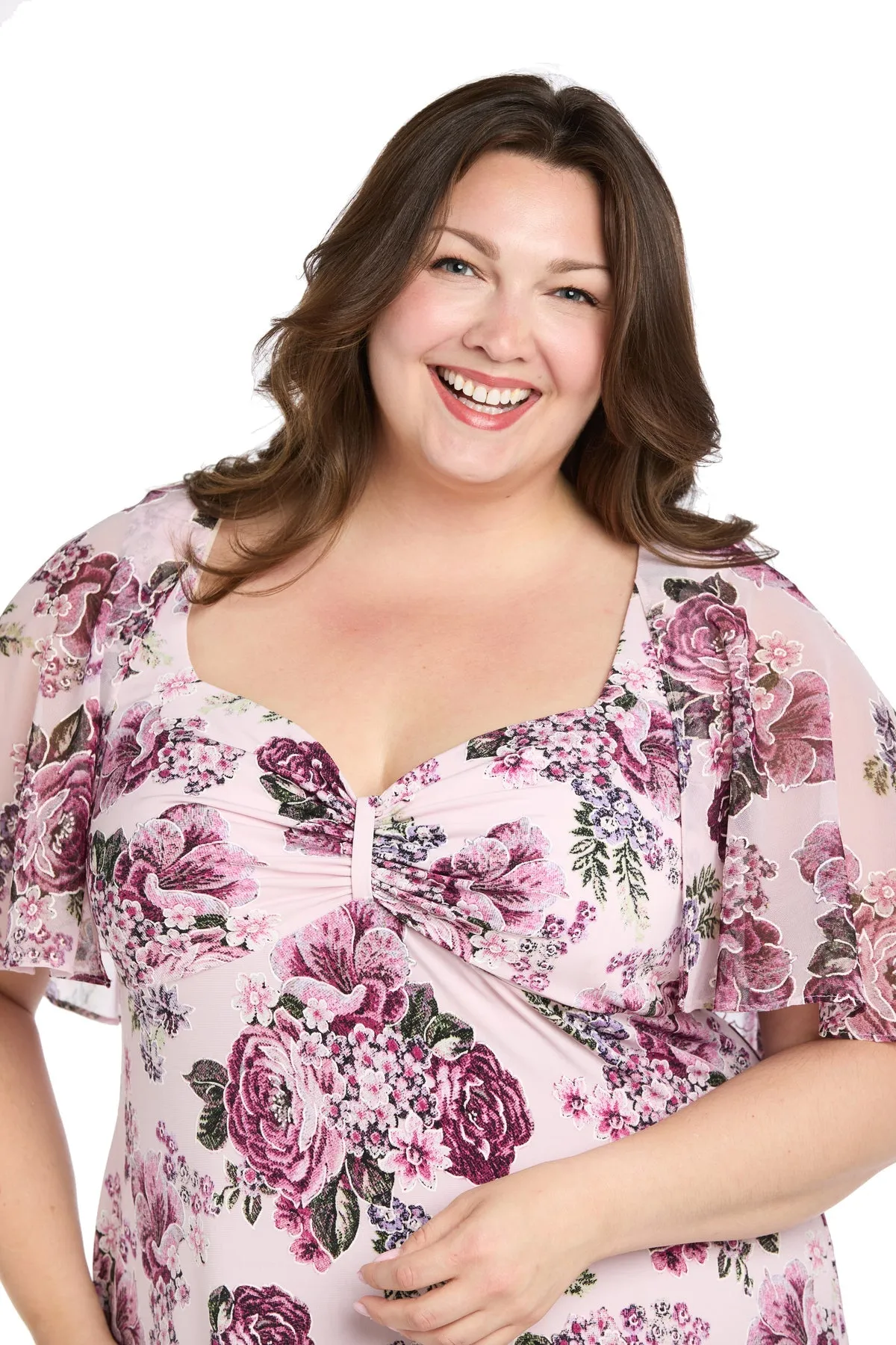 Plus-Size Pink Party Dress: R&M Richards 3467W sold by PromGirl product image thumbnail 4