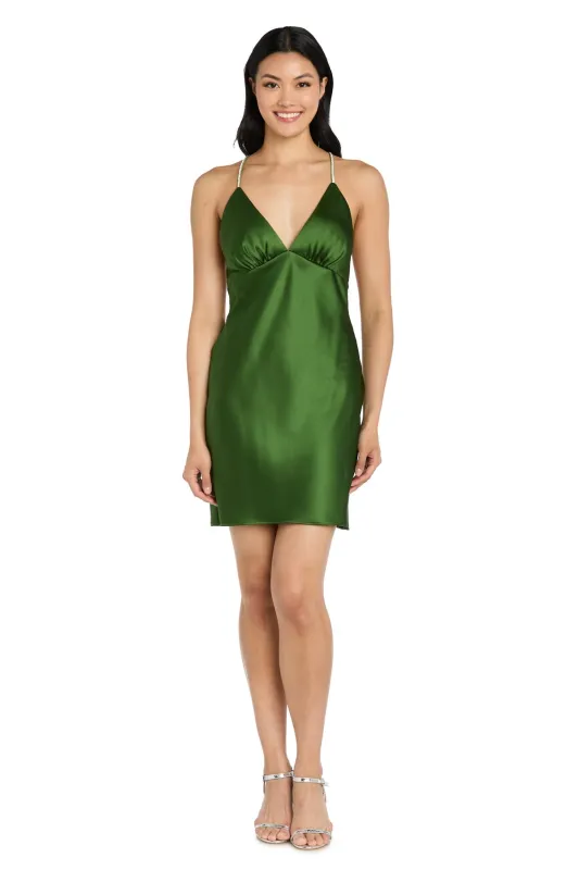 Short Green Cocktail Dress: R&M Richards 14013 sold by PromGirl
