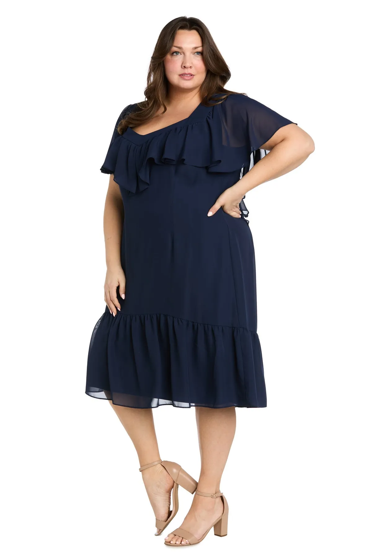 Plus-Size Navy Party Dress: R&M Richards 4054W sold by PromGirl product image thumbnail 4