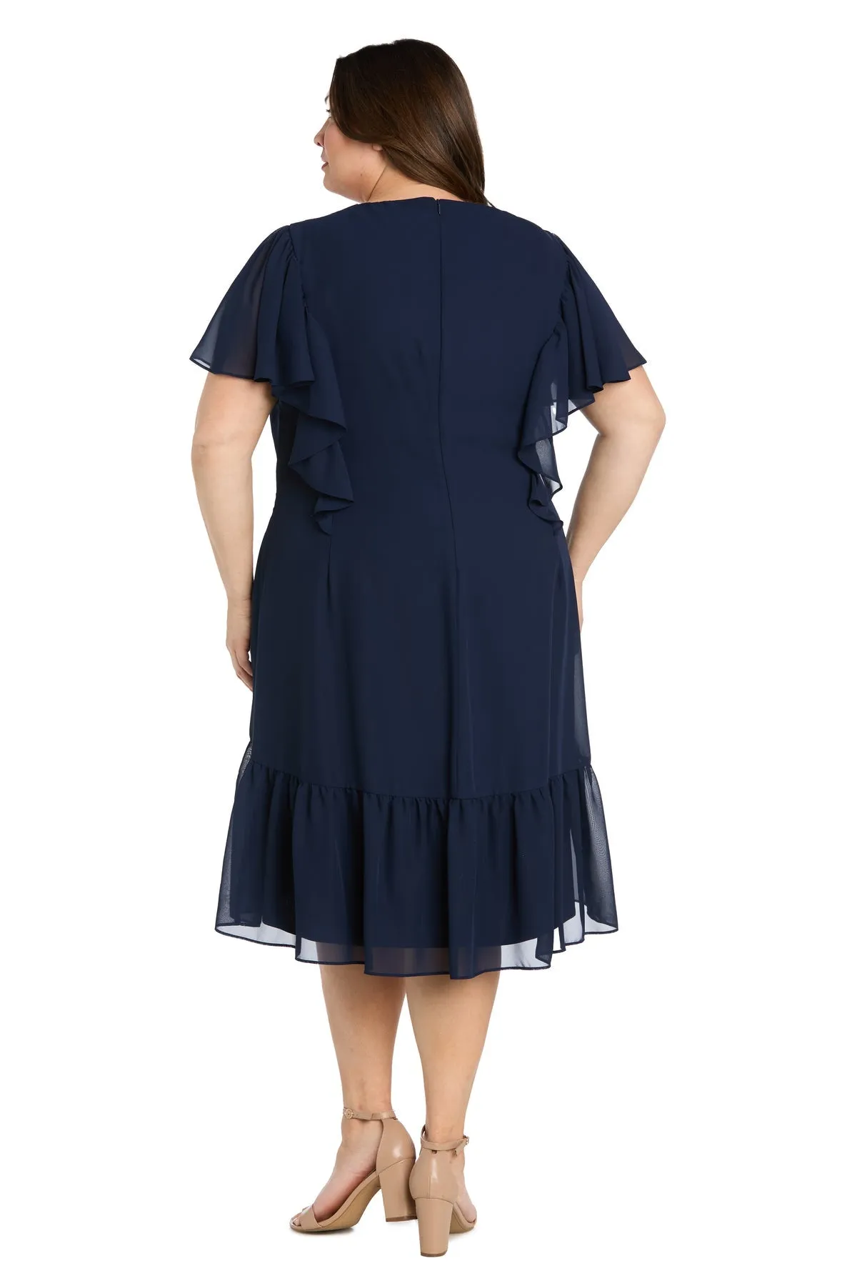 Plus-Size Navy Party Dress: R&M Richards 4054W sold by PromGirl product image thumbnail 2