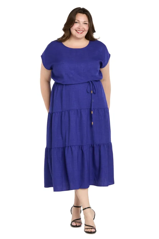 Plus-Size Indigo Casual Dress: R&M Richards 6680W sold by PromGirl