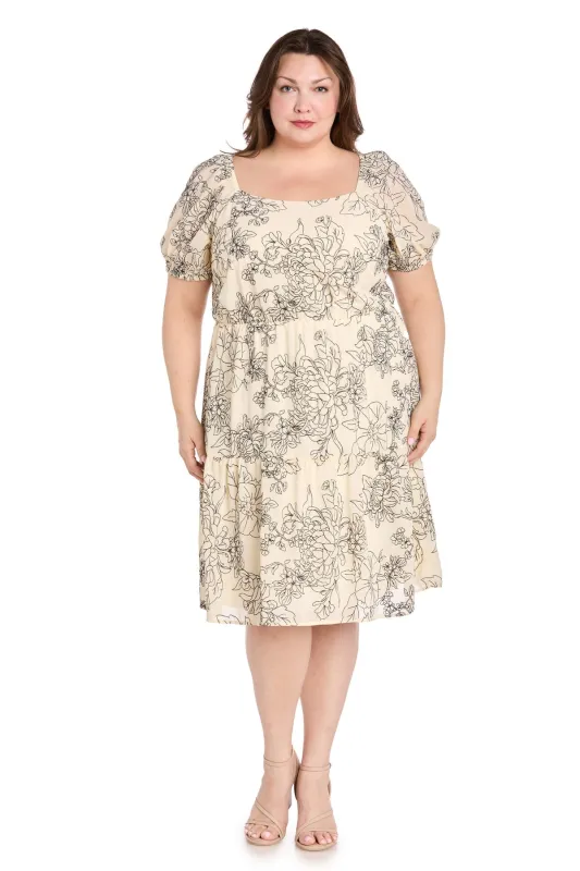 Plus-Size Ivory Party Dress: R&M Richards 6688W sold by PromGirl