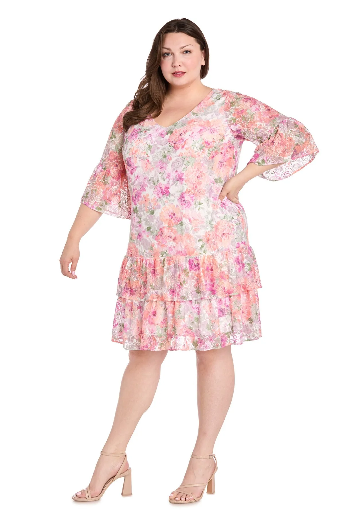 Plus-Size Print Party Dress: R&M Richards 4107W sold by PromGirl product image thumbnail 4