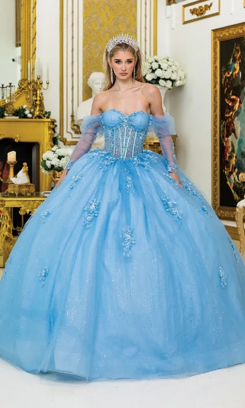 Blue Quinceanera Dress 5038 By Dancing Queen sold by PromGirl
