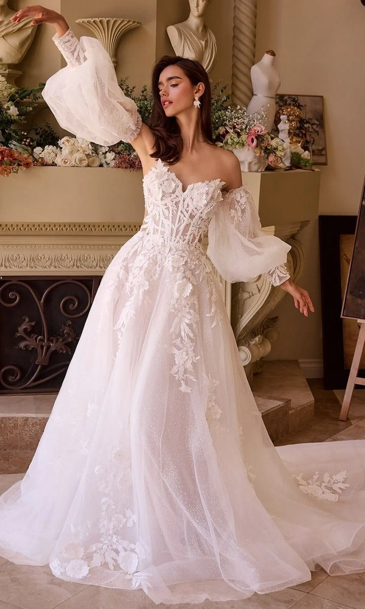 Long Wedding Dress: Andrea and Leo WL018 sold by PromGirl