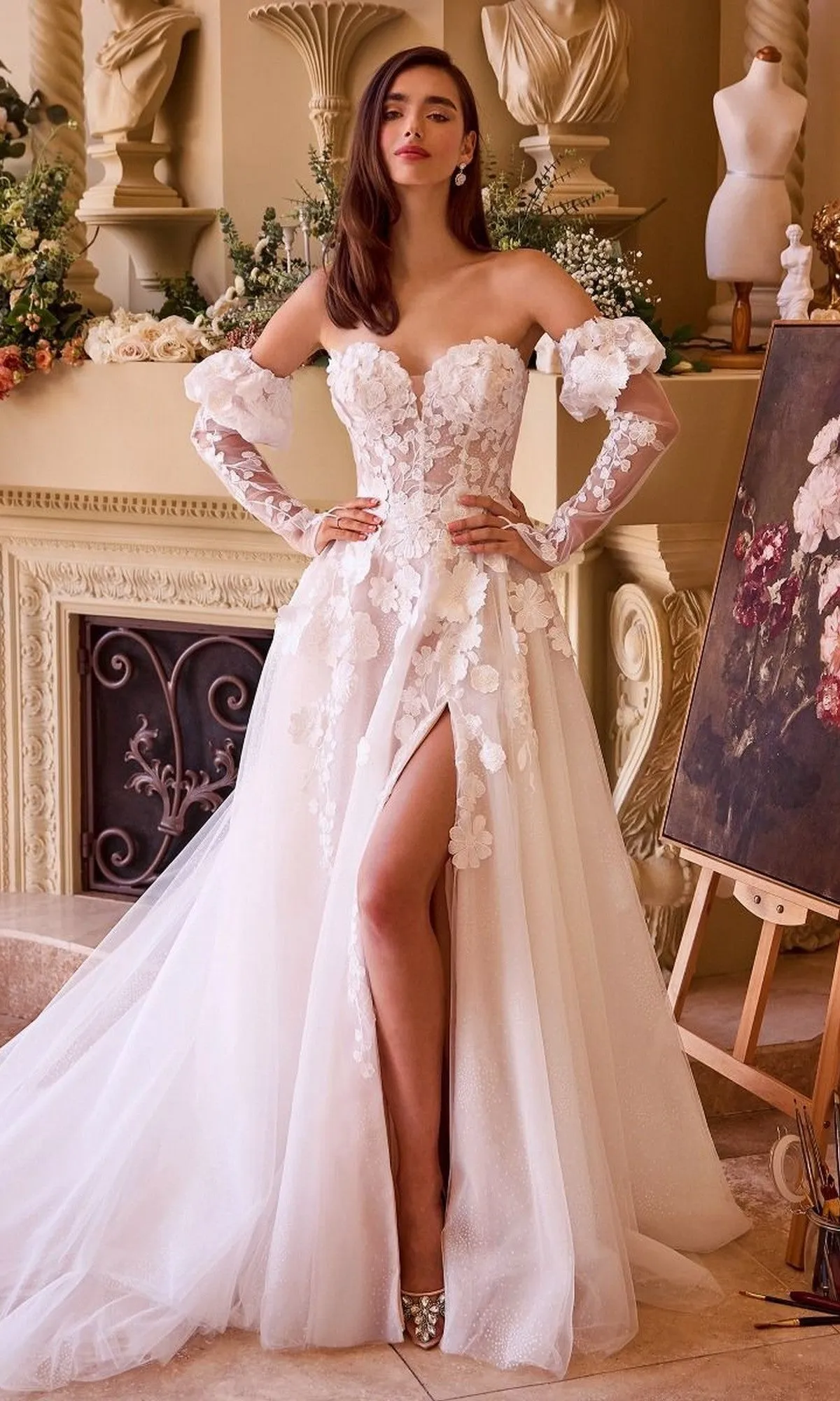 Long Wedding Dress: Andrea and Leo WL017 sold by PromGirl