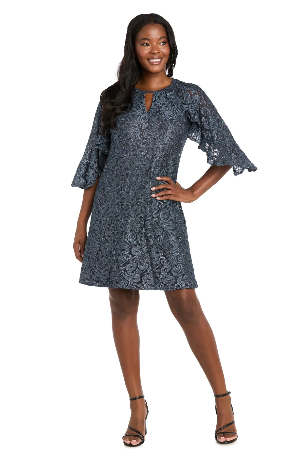 Short Lace Semi-Formal Dress: R&M Richards 4226 sold by PromGirl product image thumbnail 5