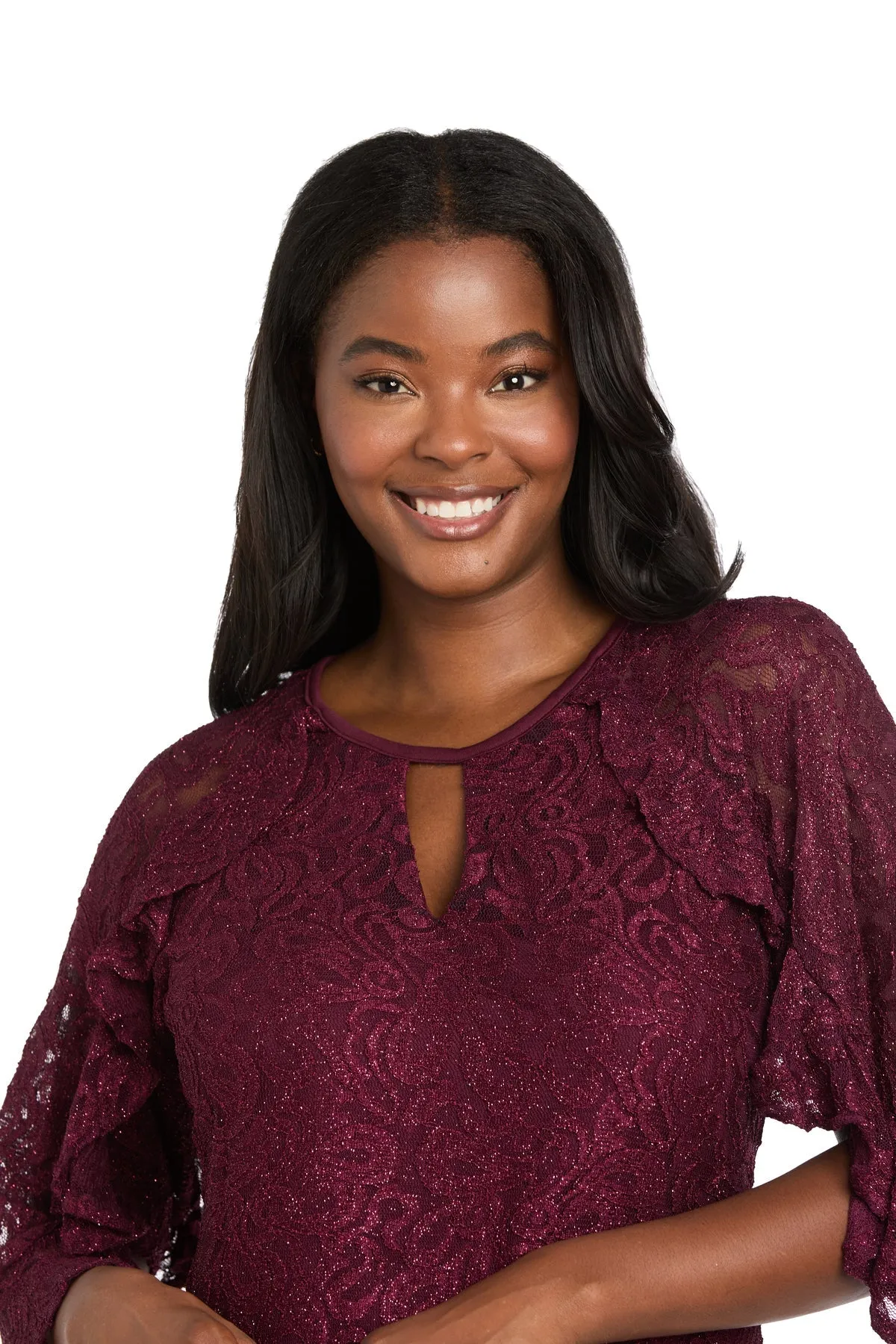 Short Lace Semi-Formal Dress: R&M Richards 4226 sold by PromGirl product image thumbnail 3