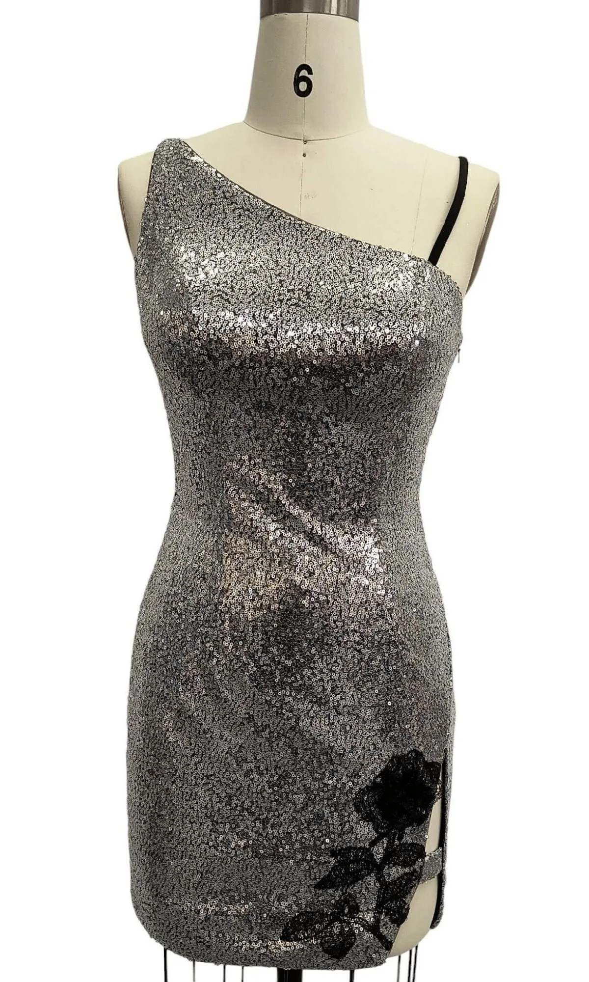 Short Silver Homecoming Dress: 12360 sold by PromGirl product image thumbnail 3