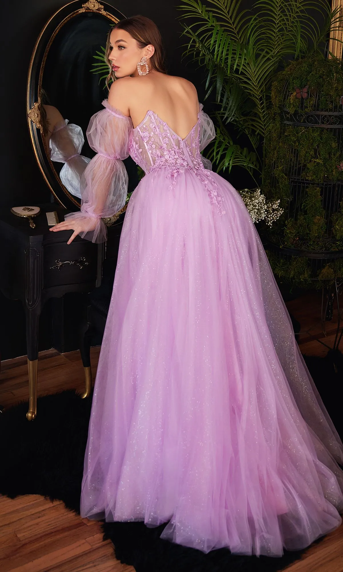 Strapless Prom Ball Gown with Long Sleeves CLCD997 sold by PromGirl product image thumbnail 2