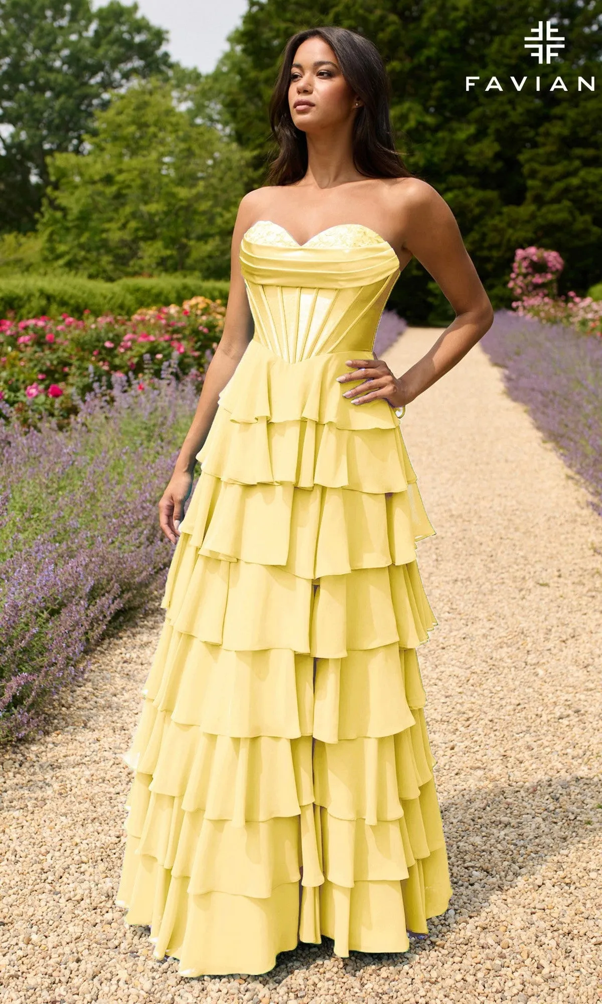 Strapless Long Ruffled Prom Gown: Faviana 11436 sold by PromGirl product image thumbnail 5