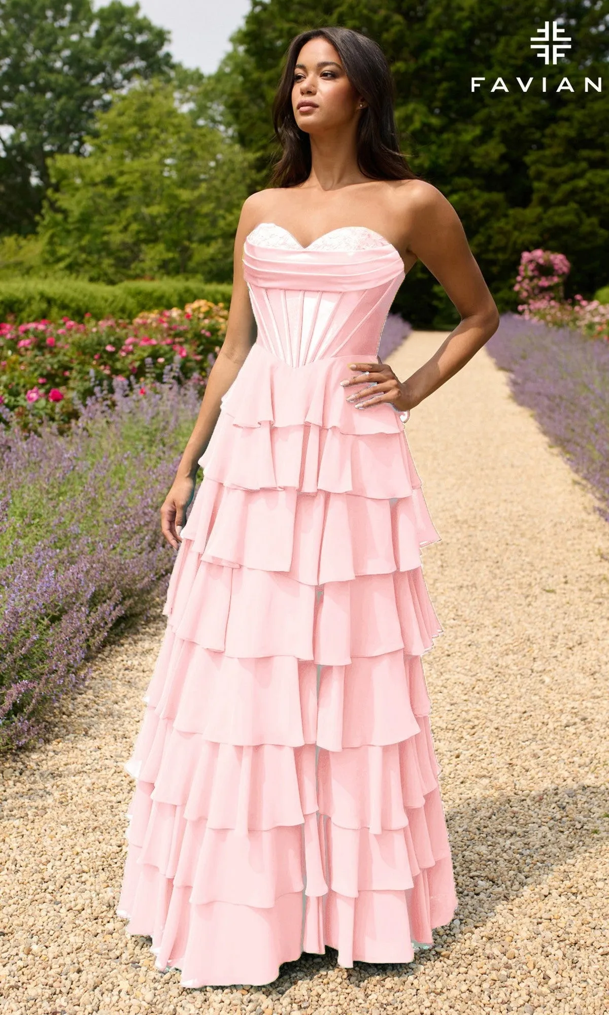 Strapless Long Ruffled Prom Gown: Faviana 11436 sold by PromGirl product image thumbnail 3