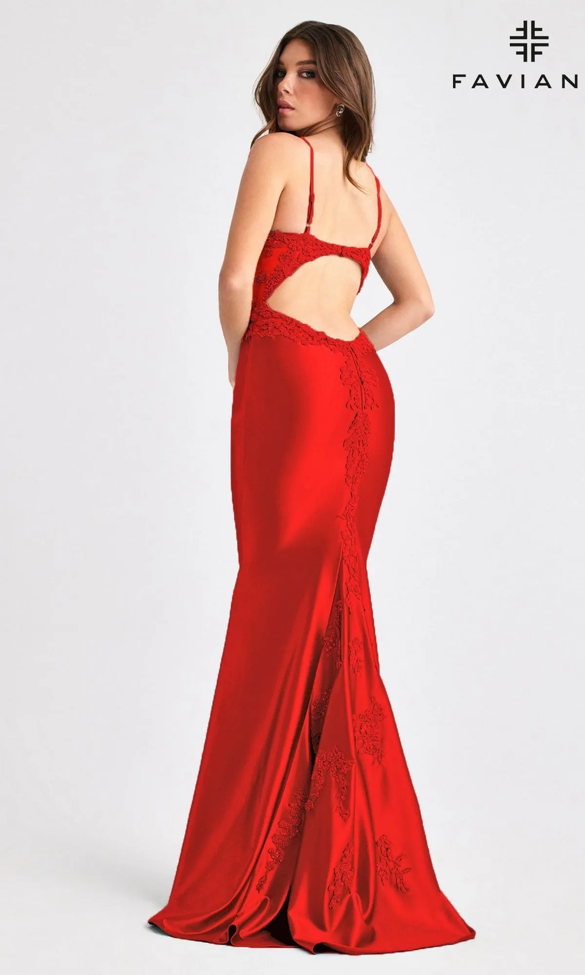 Cut-Out Long Satin Prom Dress: Faviana 11403 sold by PromGirl product image thumbnail 5