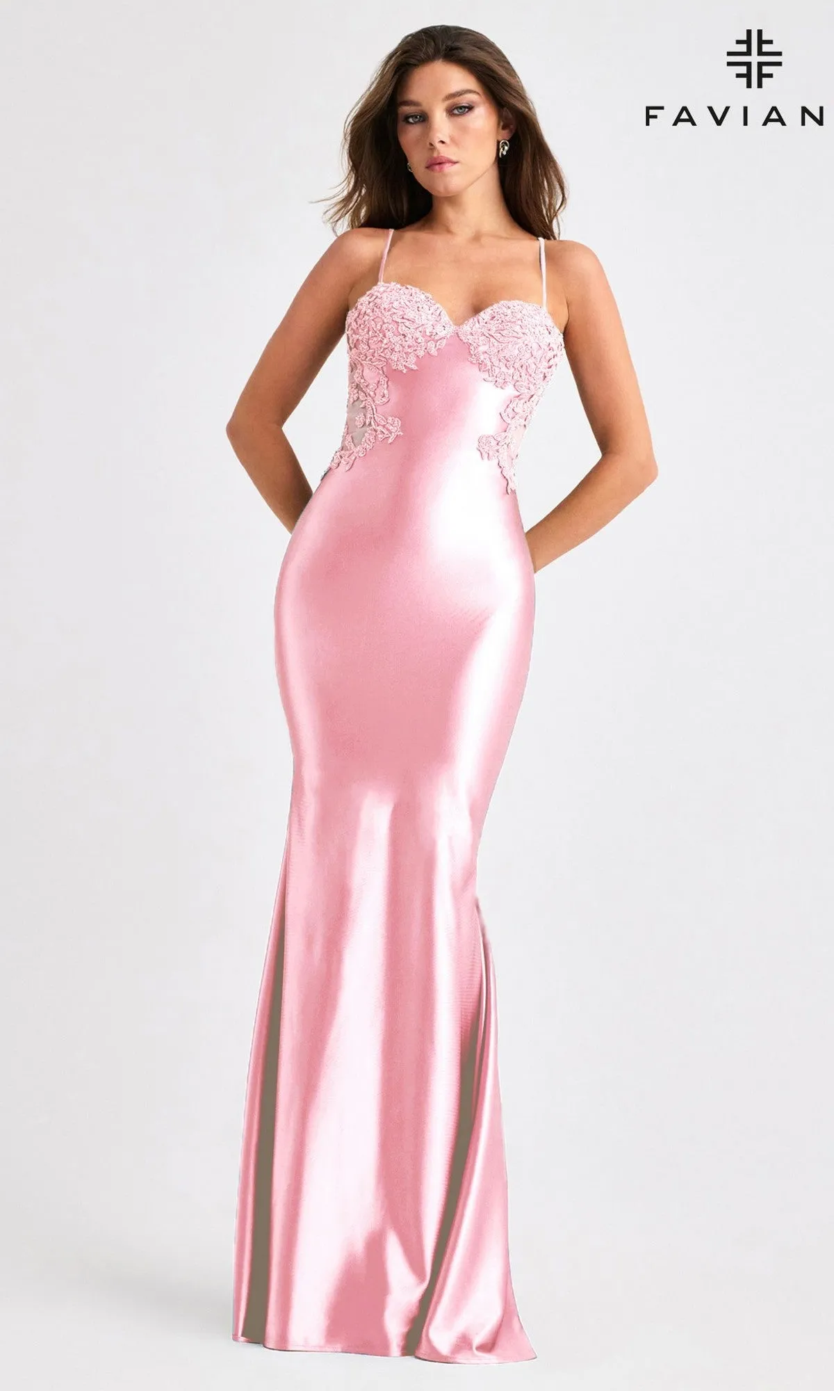 Cut-Out Long Satin Prom Dress: Faviana 11403 sold by PromGirl product image thumbnail 4