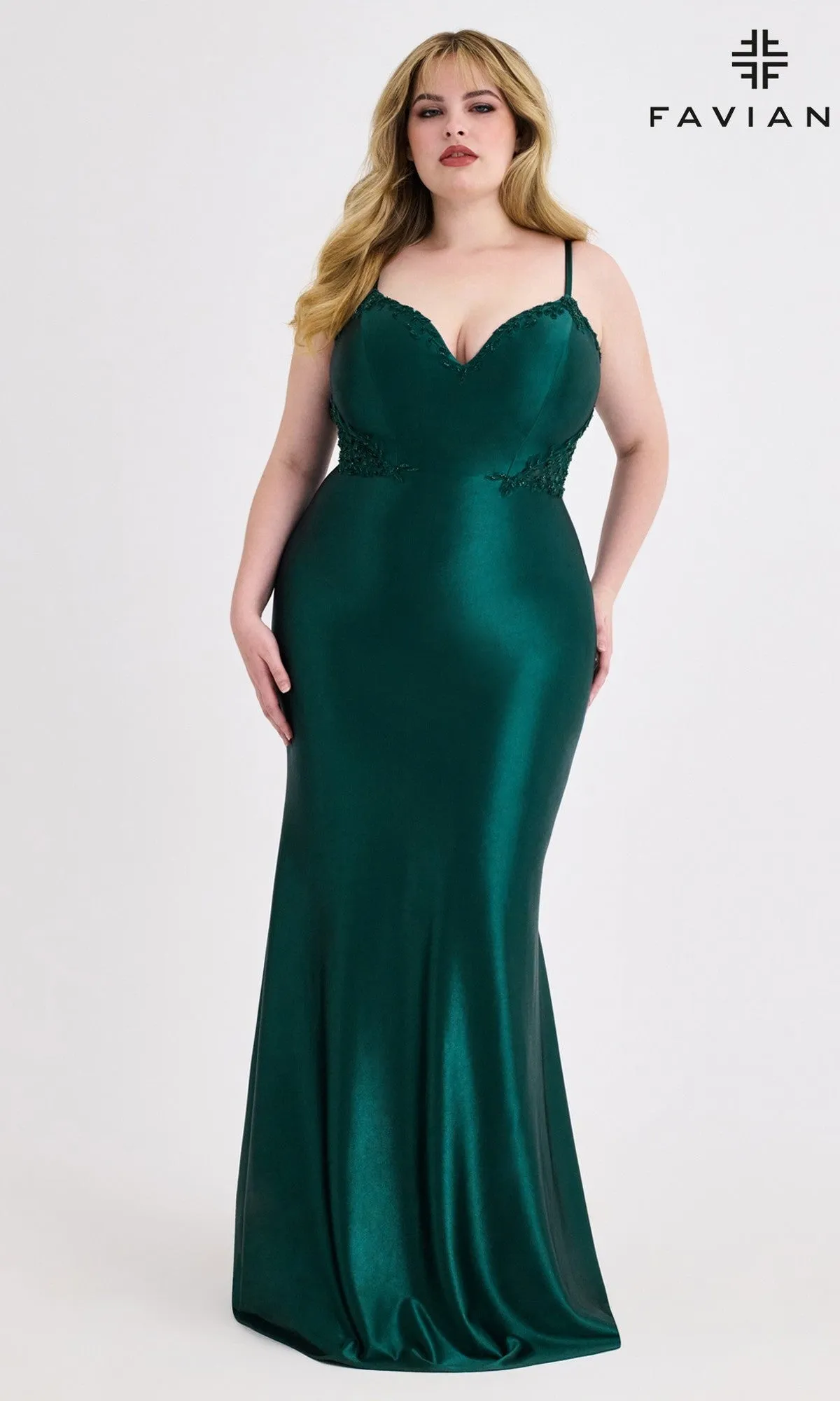 Beaded-Corset Plus-Size Prom Gown: Faviana 9600 sold by PromGirl product image thumbnail 4