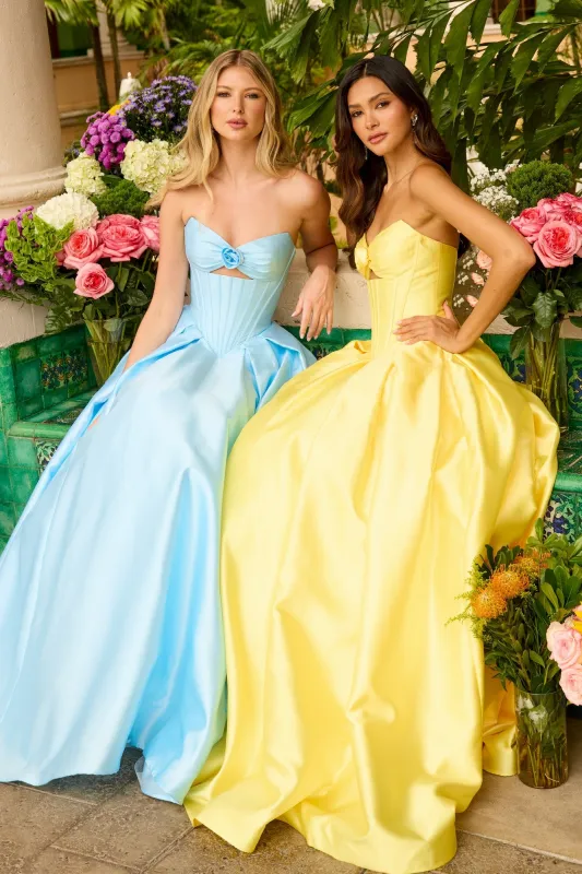Strapless Satin Prom Ball Gown: Ava Presley 47223 sold by PromGirl