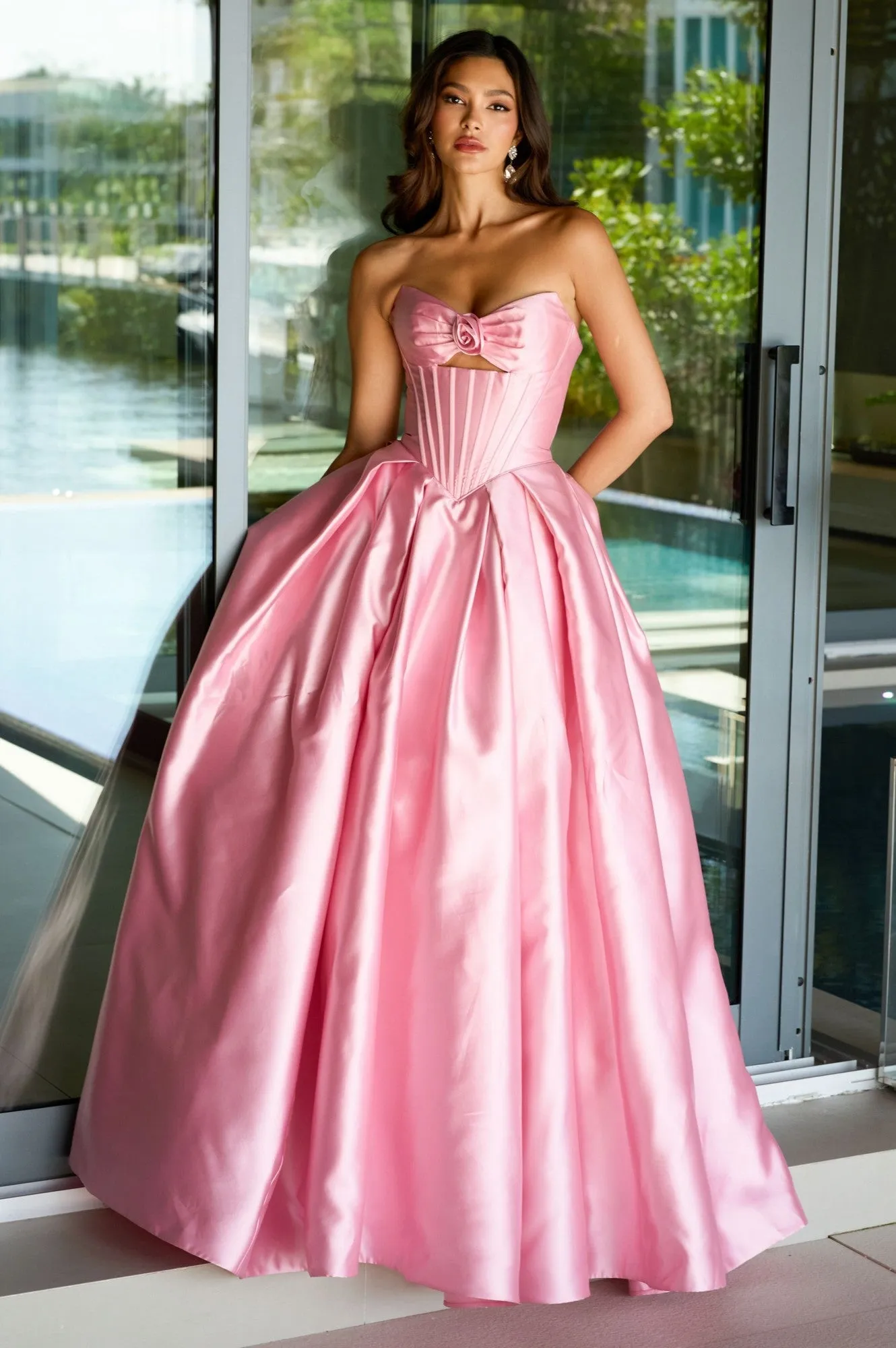 Strapless Satin Prom Ball Gown: Ava Presley 47223 sold by PromGirl product image thumbnail 5