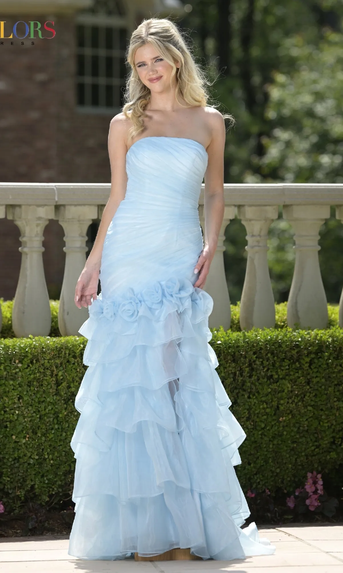 Strapless Long Tiered Prom Gown: Colors Dress 3882 sold by PromGirl product image thumbnail 4