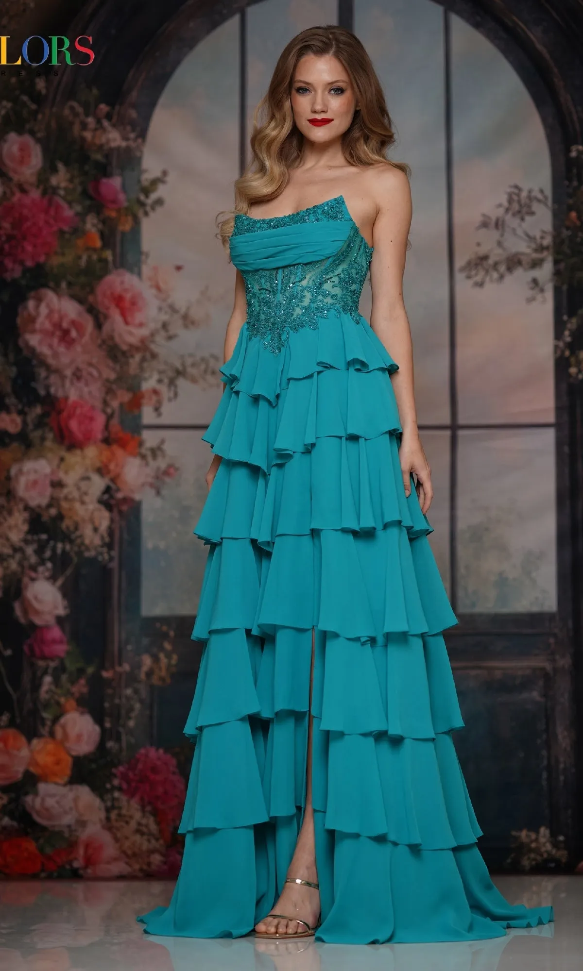 Strapless Long Ruffled Prom Dress: Colors Dress 3934 sold by PromGirl product image thumbnail 4
