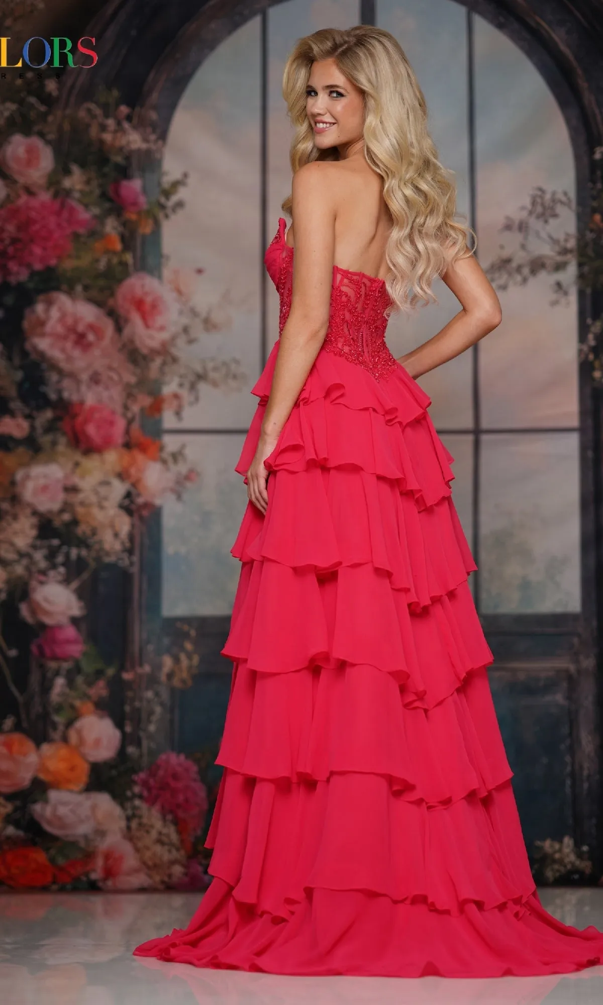 Strapless Long Ruffled Prom Dress: Colors Dress 3934 sold by PromGirl product image thumbnail 2